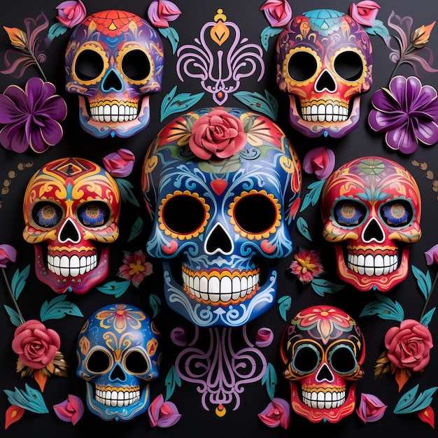 Day of the Dead Da de los Muertos Mexican skull Day Of Dead Background Images Social Media Banner
