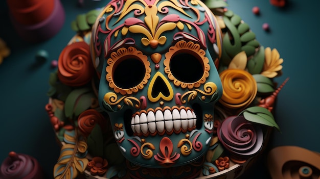 Day of the Dead Decorated skulls Celebration of life and death Souls return to Earth