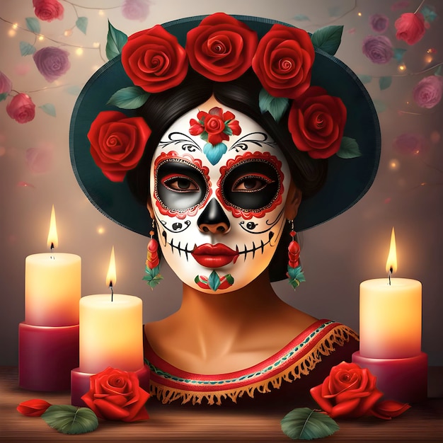 day of dead girl mexican festive tradition