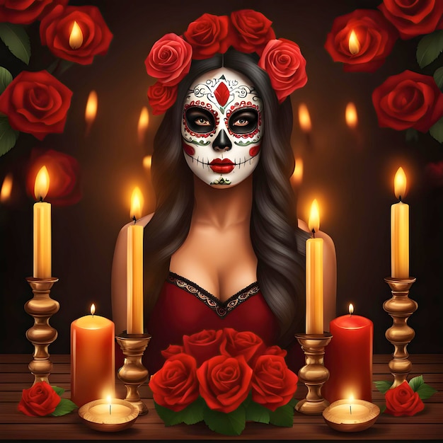 day of dead girl mexican festive tradition