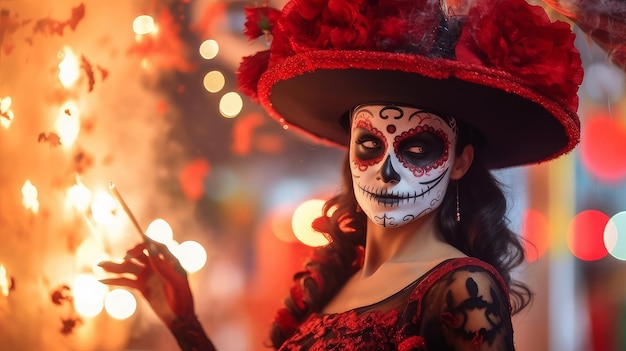 day of the dead girl skeleton