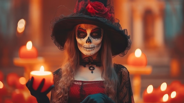 day of the dead girl skeleton