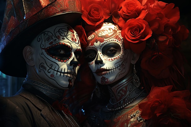 Day of the Dead Illustration Created with Generative AI