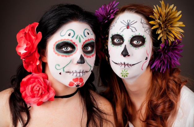 죽은 자의 날 멕시코 전통 설탕 두개골 또는 할로윈 휴일