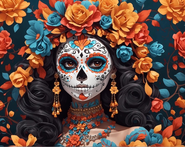 メキシコの死者の日ハロウィーンの背景