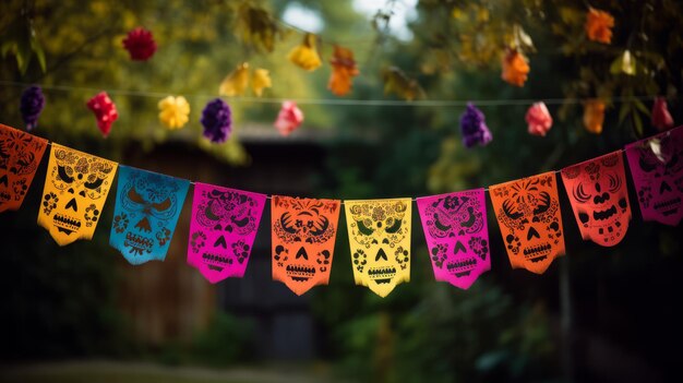 Day of the dead papel picado banners