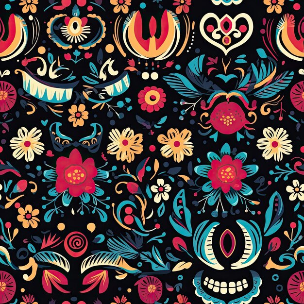 Photo day of the dead pattern celebrating life and remembrance