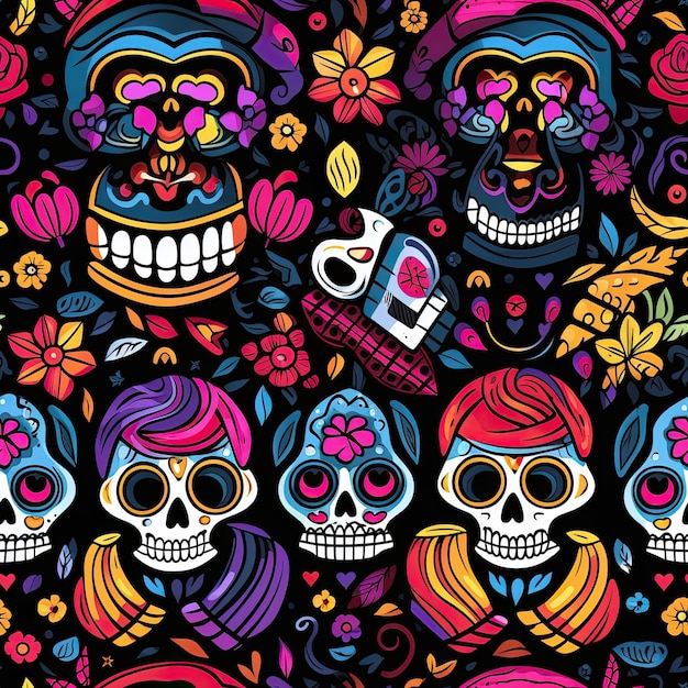 Day of the Dead Pattern Celebrating Life and Remembrance