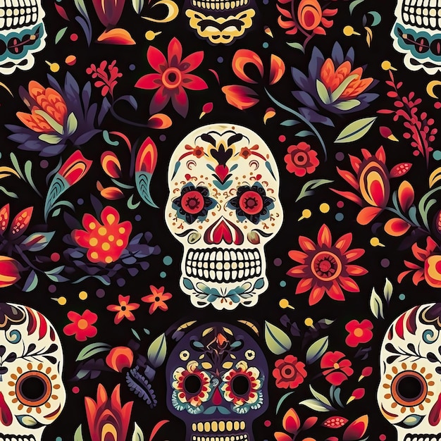 Day of the Dead Pattern Celebrating Life and Remembrance