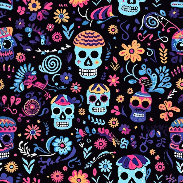 Day of the Dead Pattern Celebrating Life and Remembrance