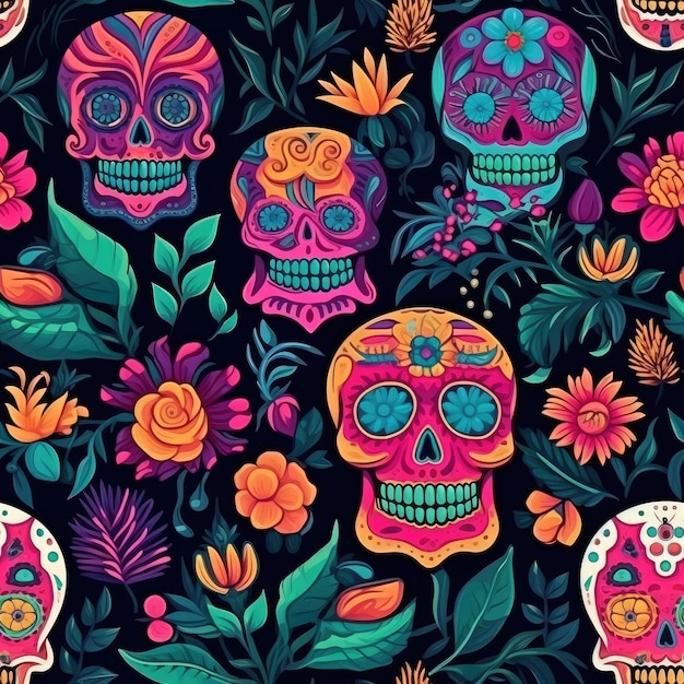 Day of the Dead Pattern Celebrating Life and Remembrance