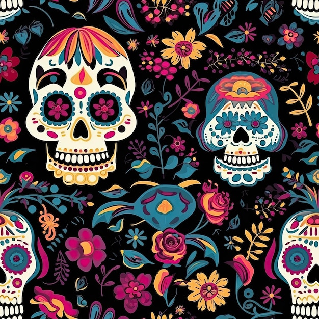 Day of the Dead Pattern Celebrating Life and Remembrance