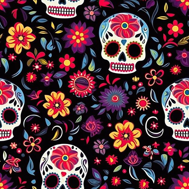 Day of the dead pattern celebrating life and remembrance