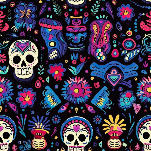 Day of the Dead Pattern Celebrating Life and Remembrance