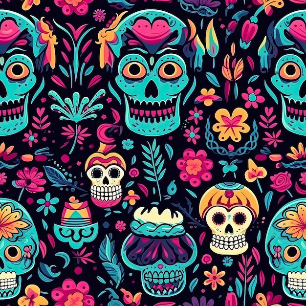 Day of the Dead Pattern Celebrating Life and Remembrance