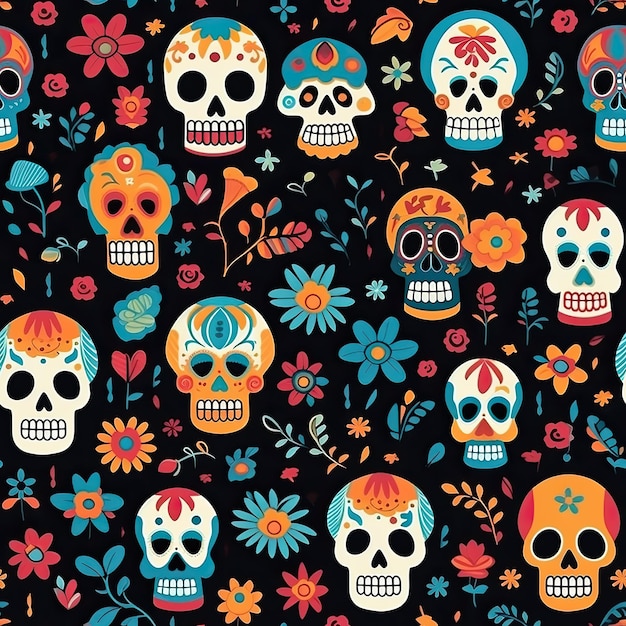 Day of the Dead Pattern Celebrating Life and Remembrance