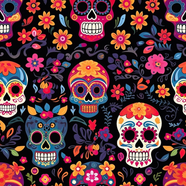 Day of the Dead Pattern Celebrating Life and Remembrance