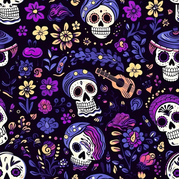 Day of the Dead Pattern Celebrating Life and Remembrance