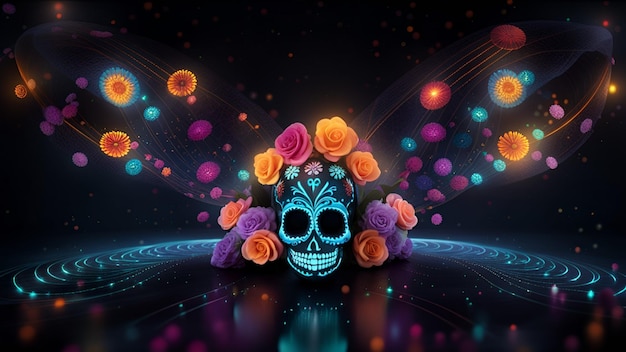 Day of the Dead remembering the departed charming festivity full of color background