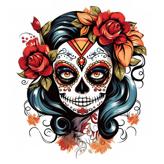 day of the dead skull art