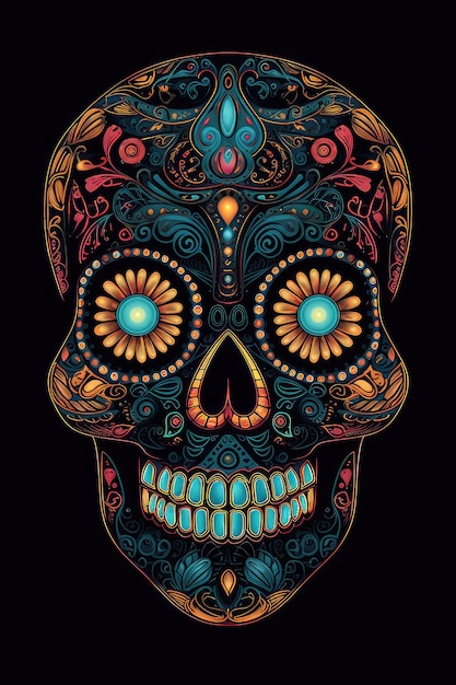 Day of the dead skull poster