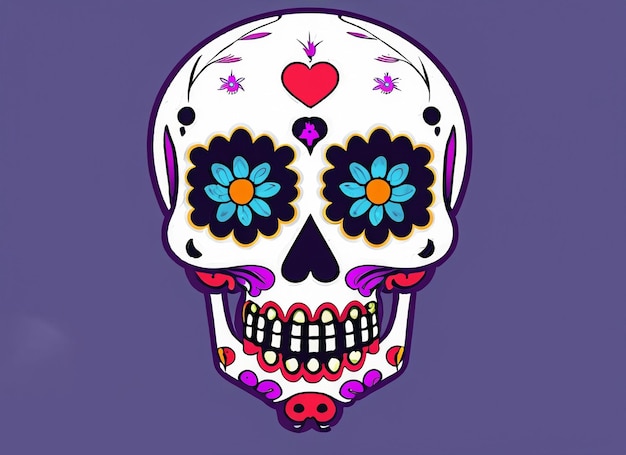 Day of the dead skull vector set