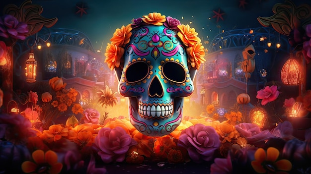 Day of the dead skull