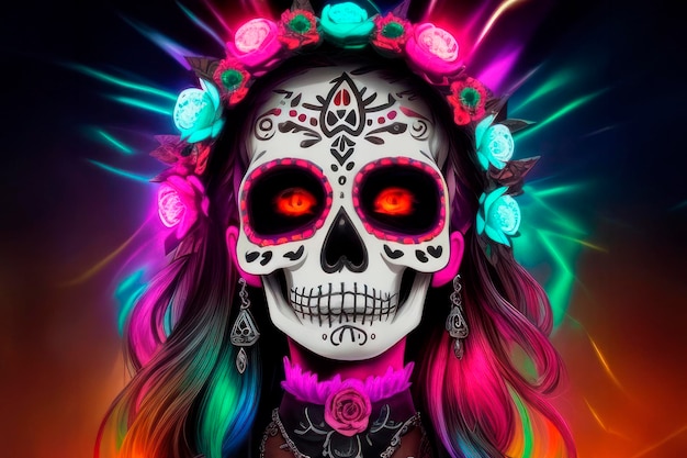 day of the dead skull