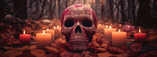 죽은 사람의 두개골의 날 (Día de los Muertos) - 죽은 사람의 날, 멕시코의 할로윈 축제, 죽은 사람의 설탕 두개골을 위한 축제