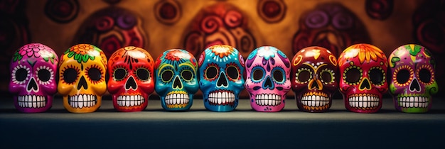 Day of the dead skulls dia de los muertos day