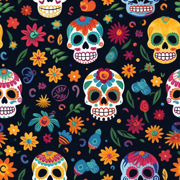 Day of the dead skulls.