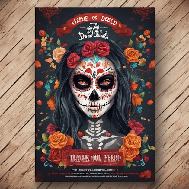 Day of the Dead social media post with an ai generator