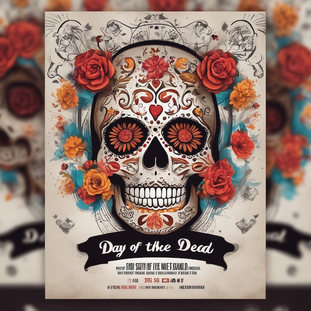 Day of the Dead social media post with an ai generator