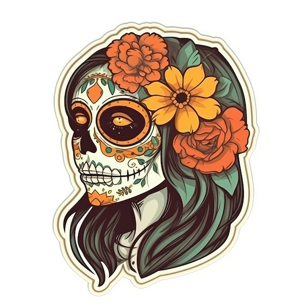 The day of the dead sticker ai generated