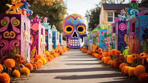 Day of the dead street decoration