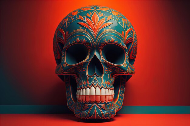 Day of the Dead sugar skull Mexican sugar skull ai generative
