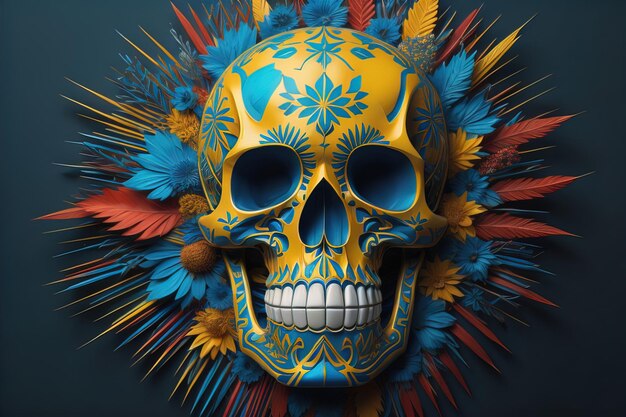 Day of the Dead sugar skull Mexican sugar skull ai generative