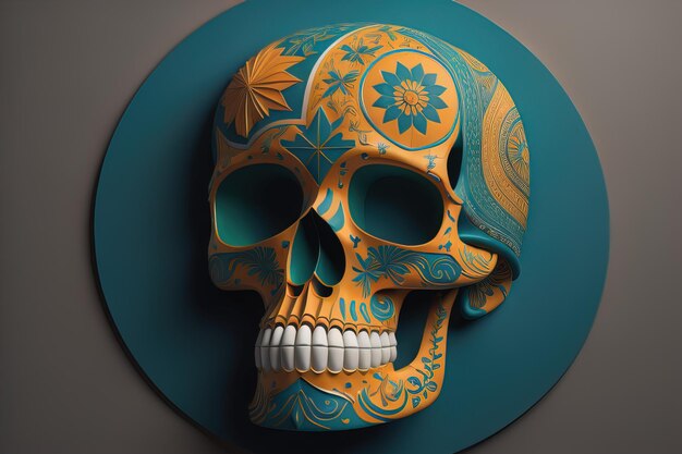 Day of the Dead sugar skull Mexican sugar skull ai generative