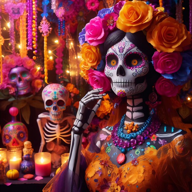 Photo day of the dead with catrina