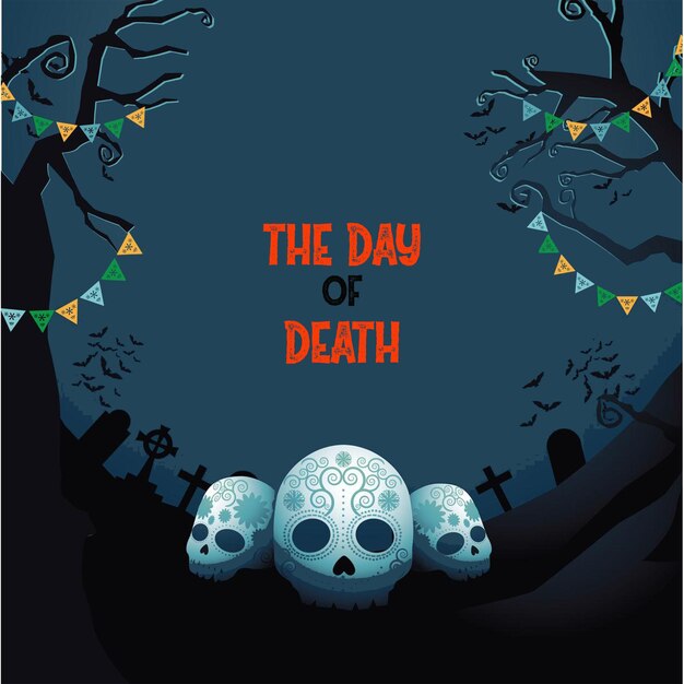 Photo the day of death with skulls