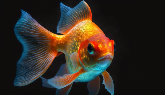 A day glo colored goldfish uhd 8k generative ai