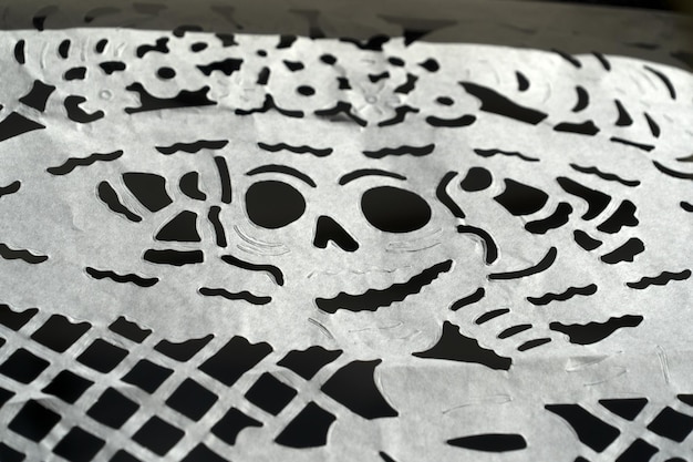 Фото День мертвых бумажный череп мексика
