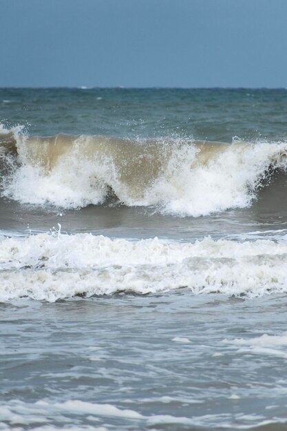 Day with waves on the beach