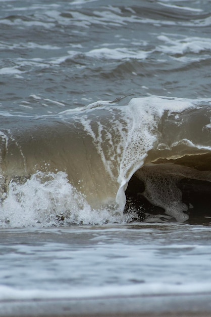 Day with waves on the beach