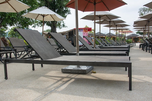 Daybed on the beach in water park