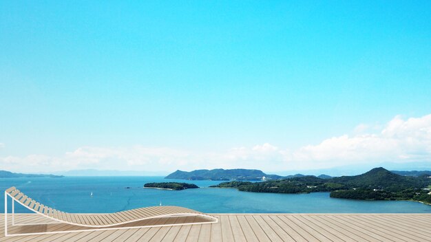 Daybed on terrace in hotel or condominium