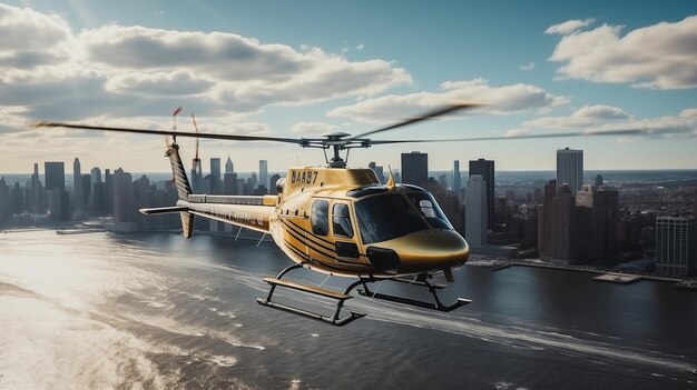 デイライト・シンフォニー・ヘリコプターの空中写真は ニューヨーク市の活気を体現しています