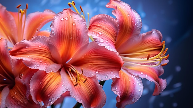 Цветы лилии Гемерокаллис клубничный вихрь