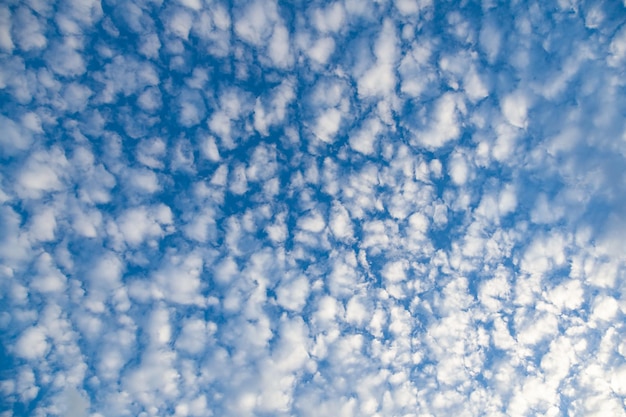 Daytime sky background with many small clouds