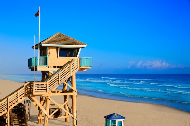 Daytona Beach in Florida baywatch tower USA